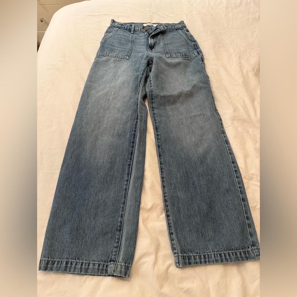 Women’s Hidden Utility Cargo Wide Leg Jeans